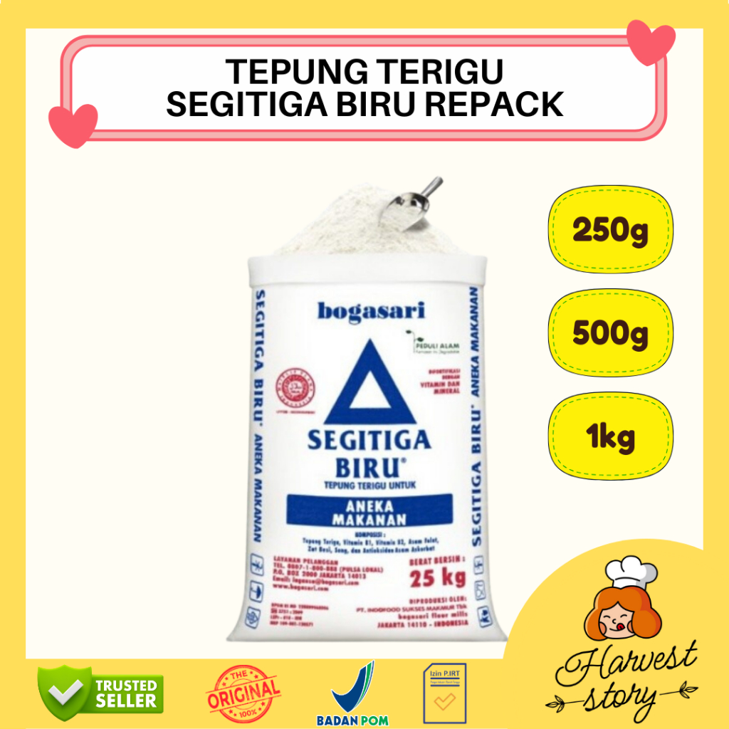 

TEPUNG SEGITIGA BIRU / SEGITIGA BIRU REPACK KEMAS ULANG 1KG / 500GR / 250GR