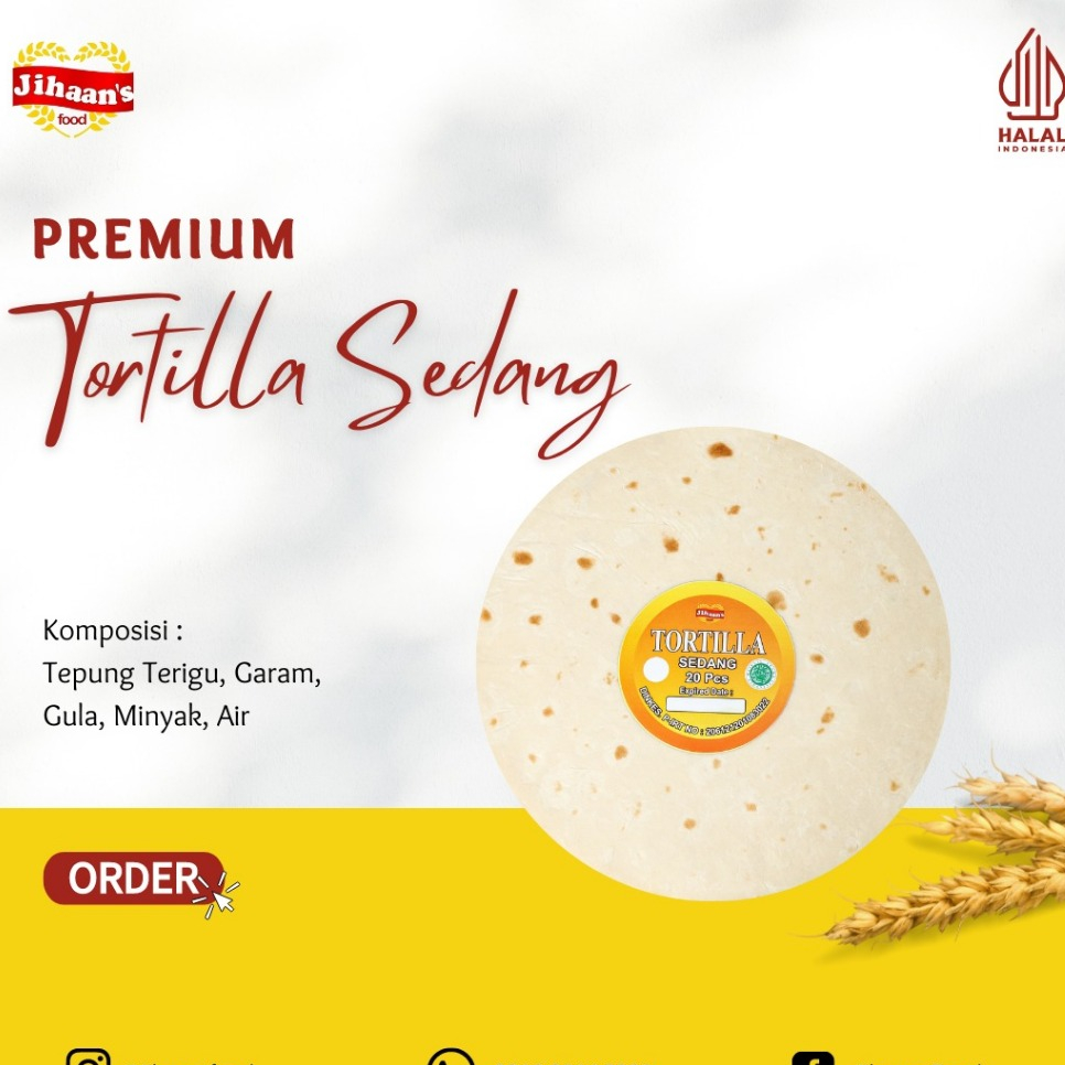 

Kulit Kebab - Tortilla Premium Sedang 20 Pcs - Jihaan's Food Medan