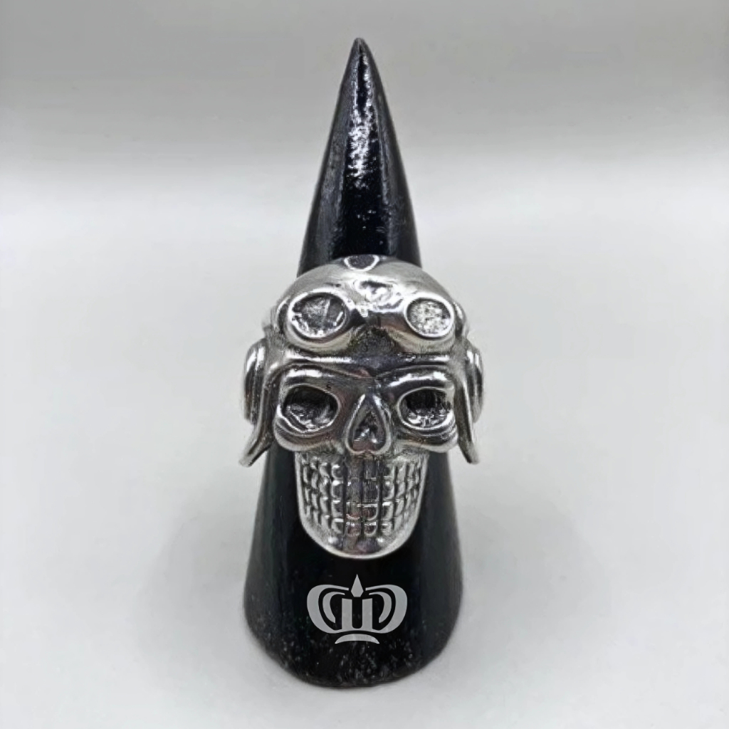 Dewi Souvenir Silver | Cicin Perak Bali Motif Tengkorak Rider Cincin Pria Cowok Biker