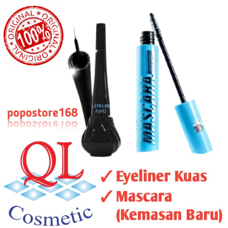 QL MASCARA/ QL EYELINER KUAS/ QL BRIGHTENING FACE SERUM ORIGINAL QL COSMETIC/ MASKARA QL WATERPROOF 