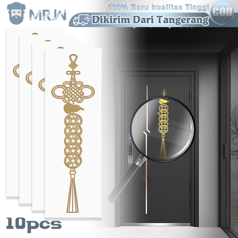 

10pcs/Set Stiker Warna Emas Koin Keberuntungan 3d Stiker Cina Feng Shui Stiker Gold Stiker China