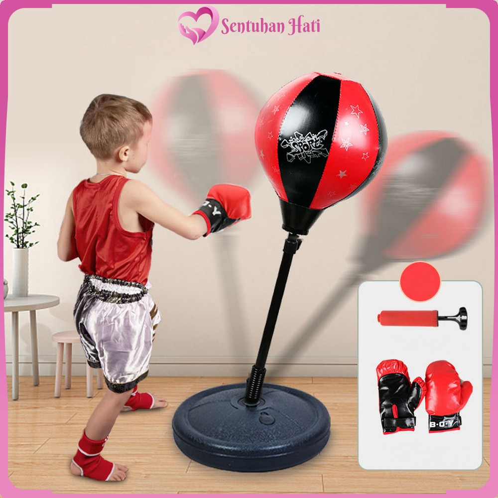 Mainan Alat Latihan Tinju Set Anak / Childrens Boxing Toys / Sarung Tinju Maenan Samsak Tinju / Spee