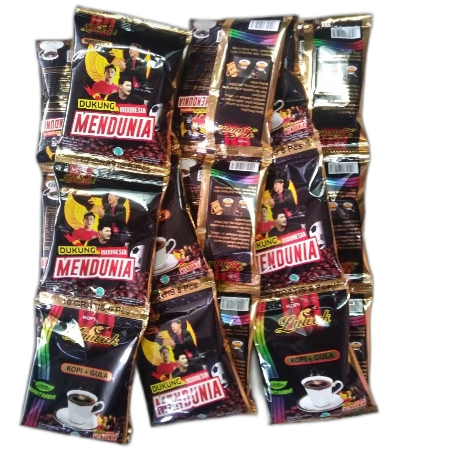 

KOPI LUWAK HITAM + GULA 23gr RENCENG (ISI 15 pcs )