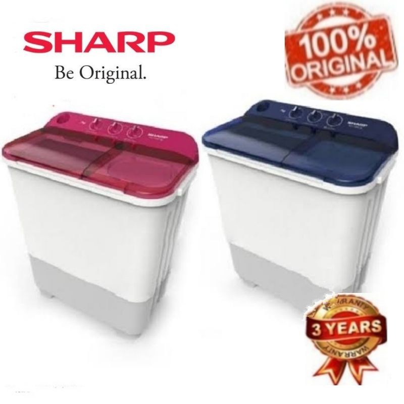 MESIN CUCI SHARP ES-T75NT PUREMAGIC 2 TABUNG 7KG TWIN TUB