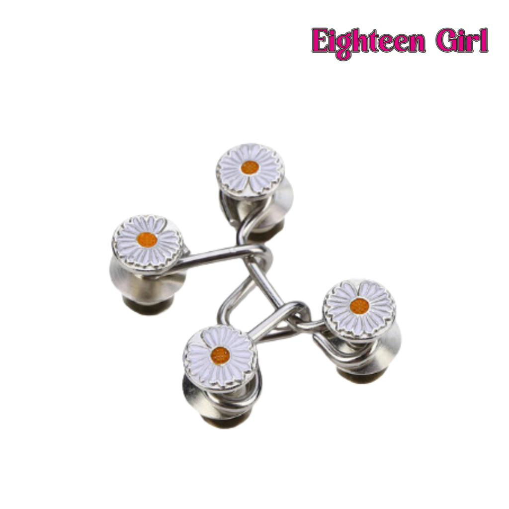 Eighteen Girl - Kancing Kait Denim Jeans Logam Pinggang Simple Adjustable