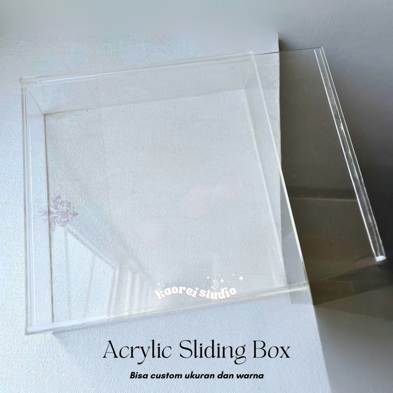 Acrylic Sliding Box 20cm | Acrylic Box | Kotak Akrilik | Box Acrylic Serbaguna | Box Penyimpanan | S