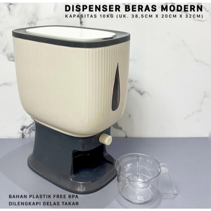 Dispenser Beras Modern Kapasitas 10 Kg Wadah Penyimpanan Beras