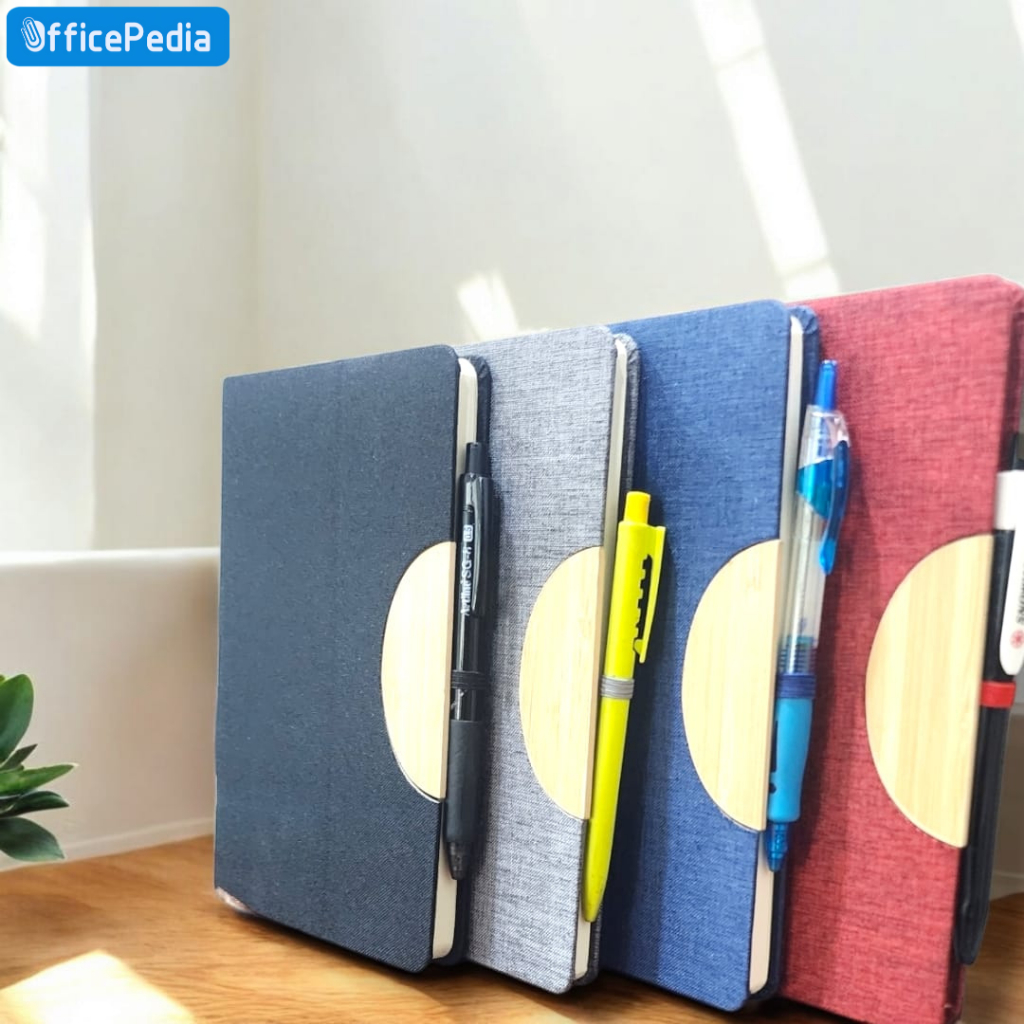 

Buku Jurnal Agenda Catatan Kerja Notepad Notebook A5 cover Fabric+Kayu