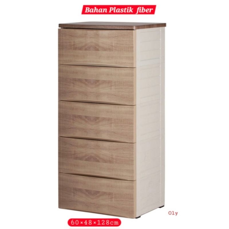 Drawer 5laci Olymplast Nakas Plastik Fiber Lemari Anti Rayap lemari tahan banjir lemari baju lemari 
