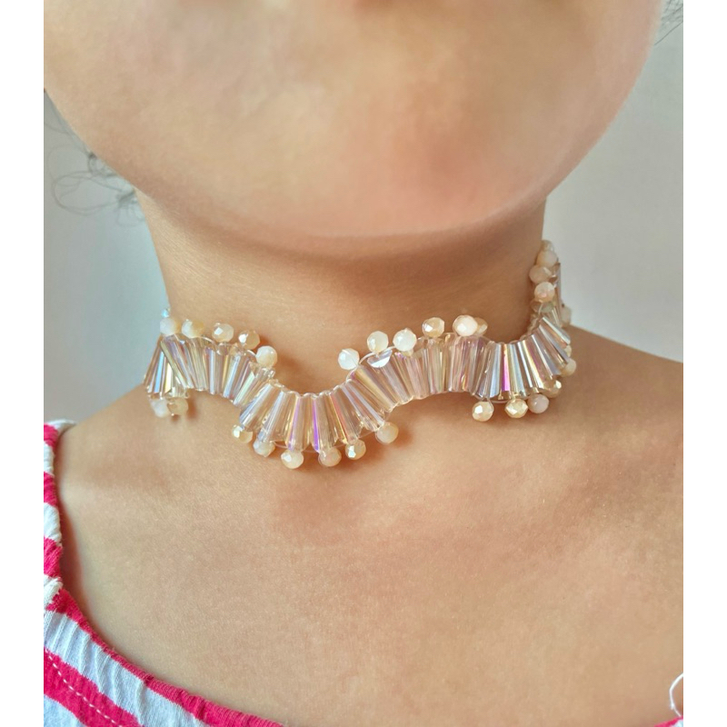 Gold beads wave Choker