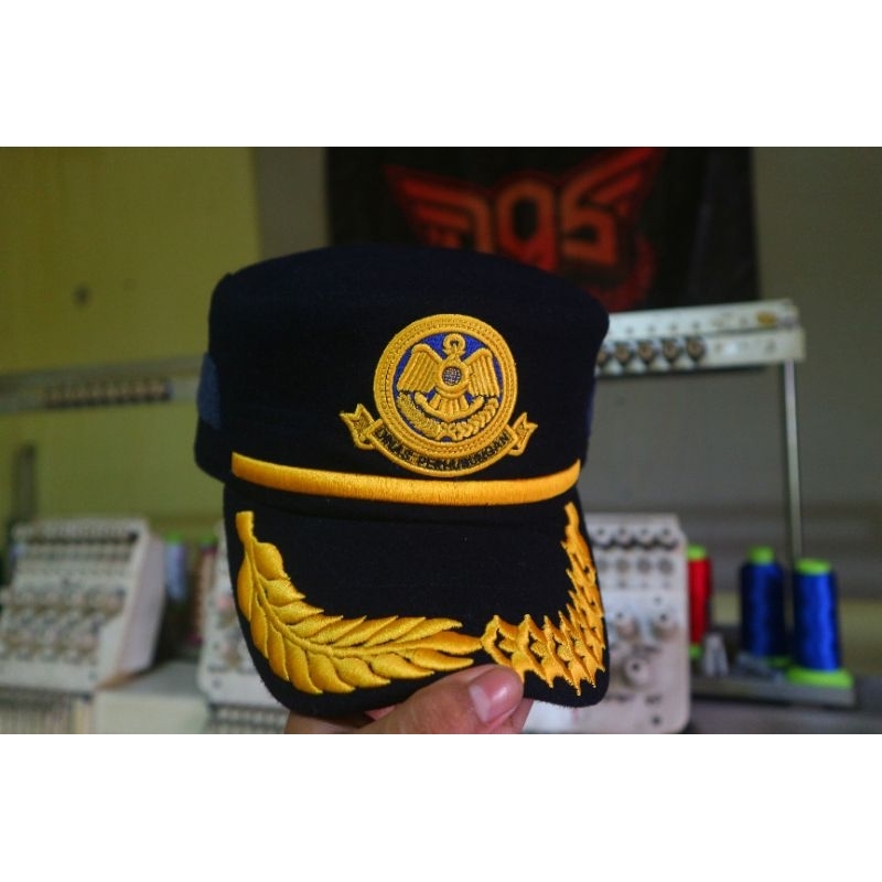 TOPI KOMANDO DISHUB NEVY GOL 3 PADI DAN KAPAS (FREE NAMA)