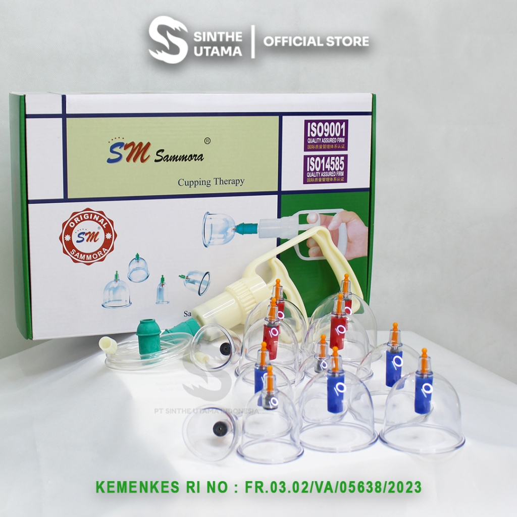 Sammora Alat Bekam isi 12 Kop Angin isi 12 pcs Kop Bekam Sammora Kangzhu Bekam Pompa Sammora Hijau