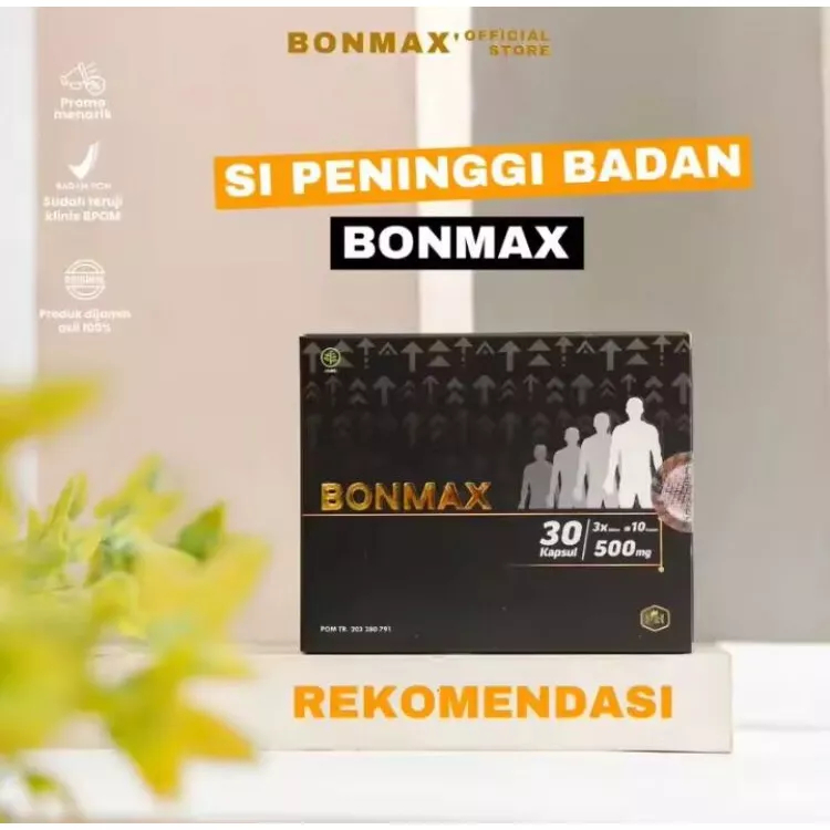 Suplemen Peninggi Badan Herbal Bonmax Asli BPOM - Naik 5-15 cm