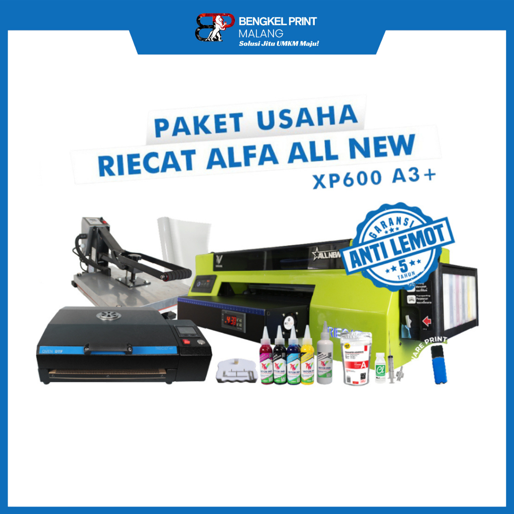 Paket Usaha Sablon DTF | Paket Mesin Riecat Alfa All New Lengkap