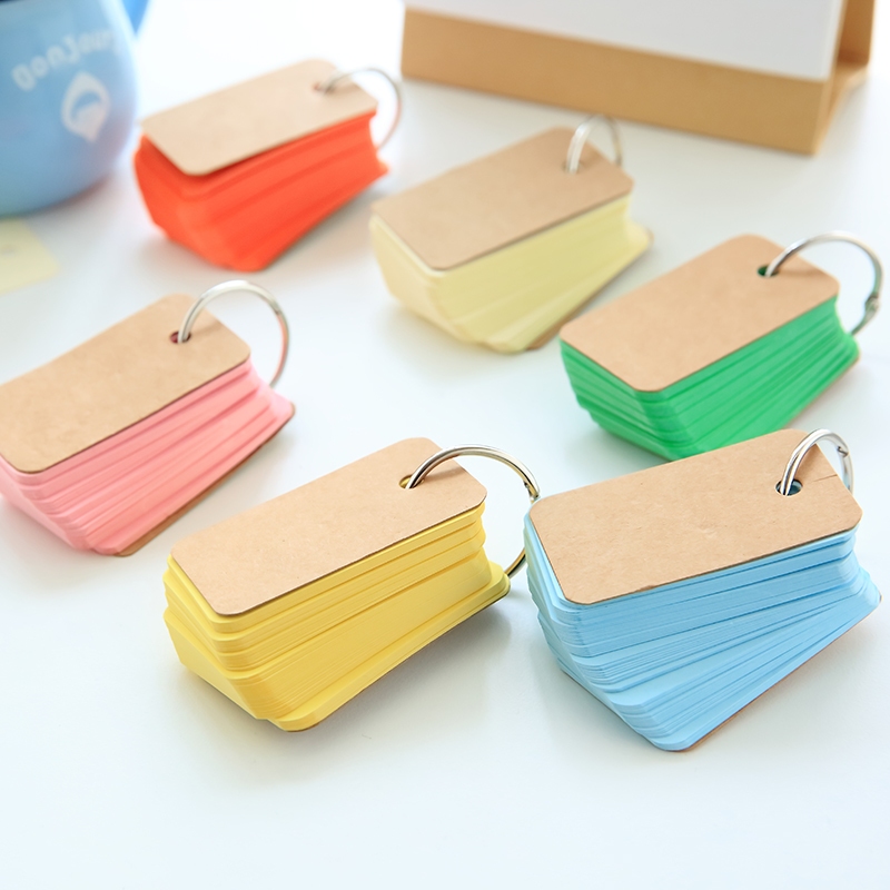 

FLASH CARD Candy Colour Notebook Mini Warna Memopad note Free Ring memo /Memo Notebook Ring / Flash Card Papper Keychain/ Memo English Notebook