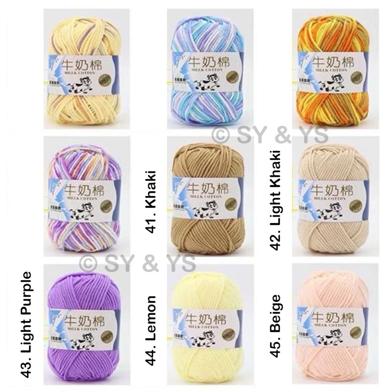 Benang Rajut Milk Cotton yarn 41-49