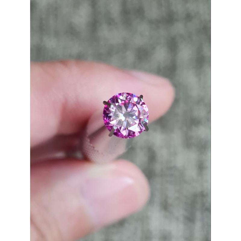 1103. Berlian Diamond Moissanite Pink VVS1 Sertifikat GRA
