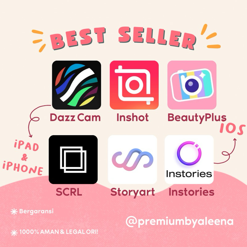 DAZZ CAM PRO SCRL PREMIUM BEAUTYPLUS PREMIUM INSHOT PRO STORYART INSTORIES PRO FACEAPP REMINI PRO ME