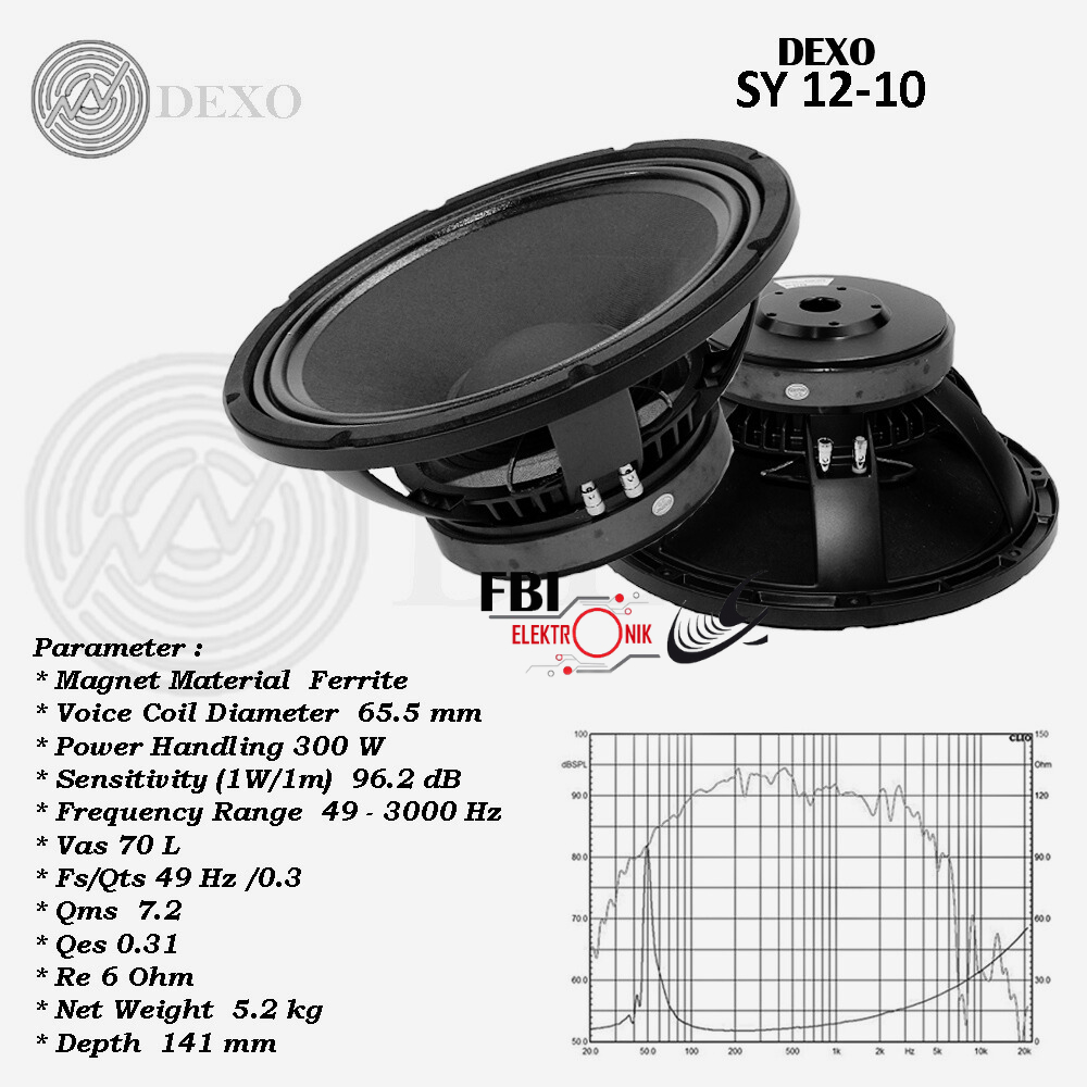 SPEAKER DEXO SY 12-10 / SPEAKER DEXO SPEAKER DEXO 12inc MID / SPEAKER SY 12-10 DEXO KOMPONEN DEXO