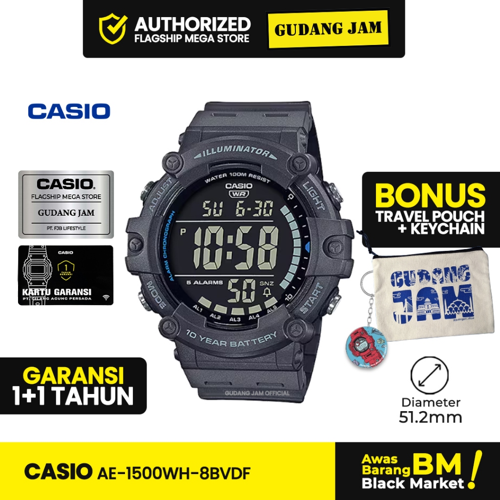 Jam Tangan Casio General AE-1500WH-8BVDF AE-1500WH AE-1500 AE1500WH AE 1500WH