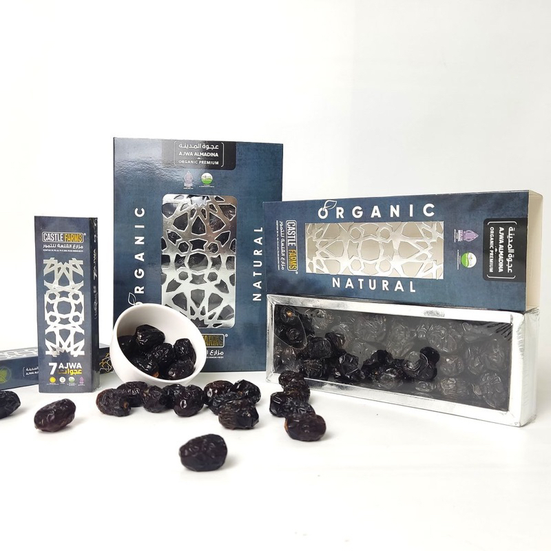 

Ajwa Castle Farms Organik Almadina Natural | Kurma Nabi | 7 Butir, 500 Gram dan 1000 Gram