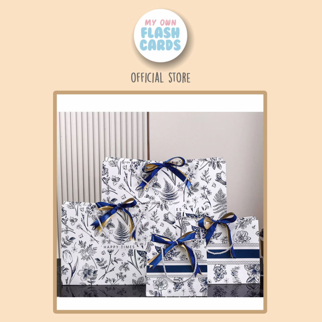 

Paper Bag Nuansa Putih Biru Elegant Premium Goodie Bag Hampers