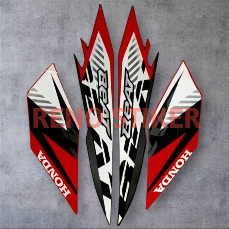 striping stiker beat LED 2023 hitam merah original /striping motor beat hitam merah /stiker Honda be
