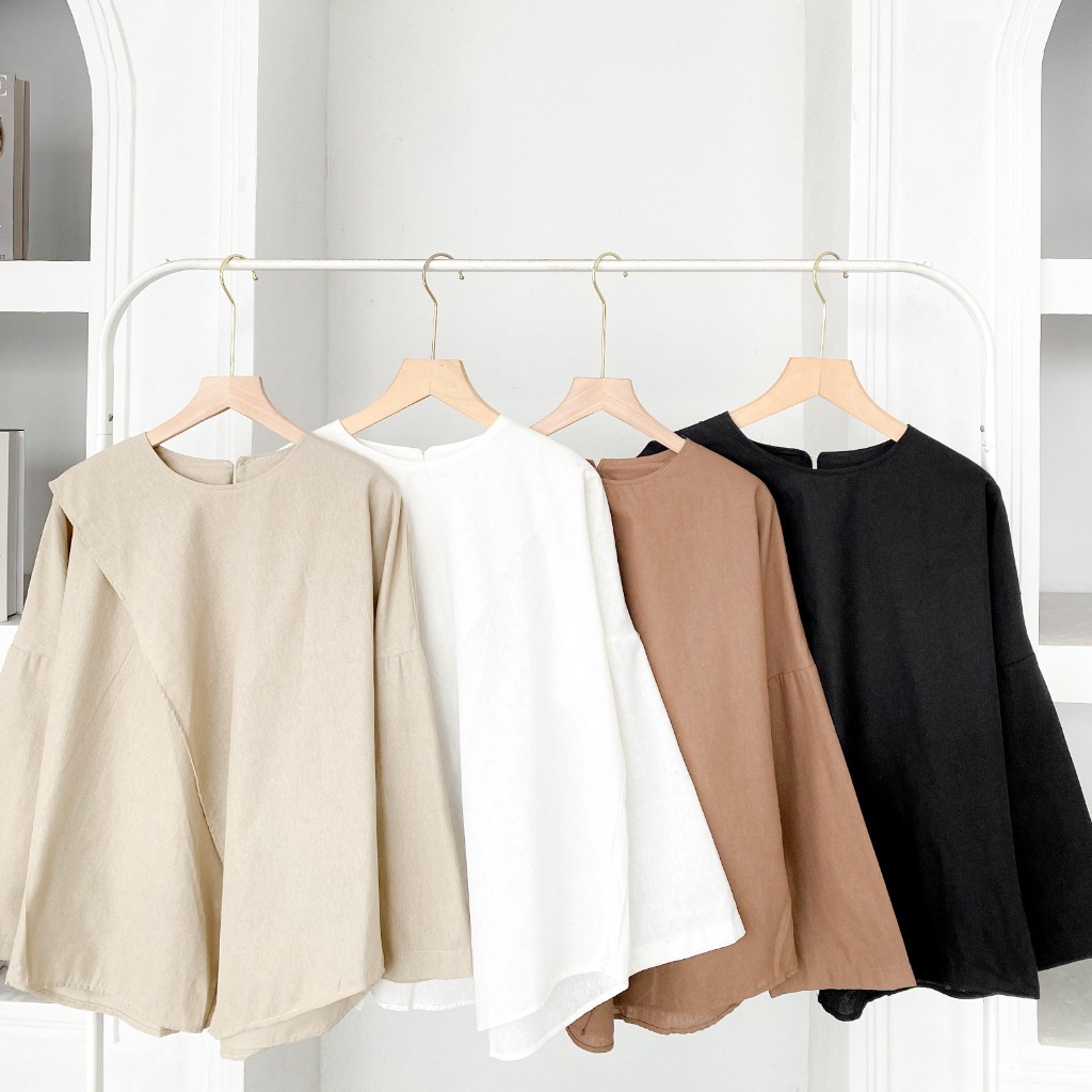 BONAPAL GLADY SLIT BLOUSE - Blouse Wanita Outfit Hijab Oversize