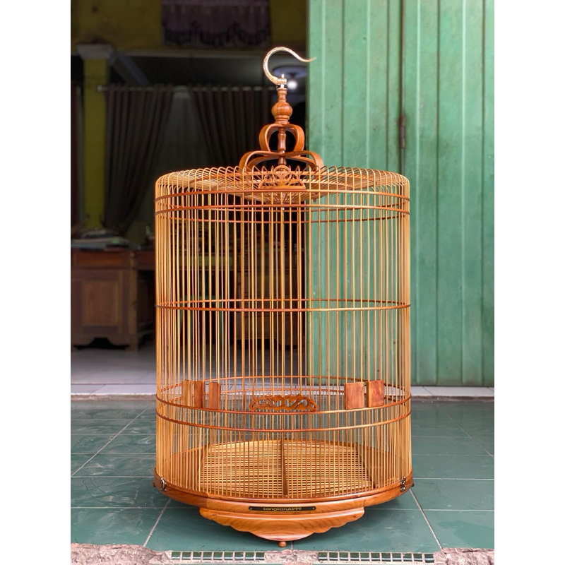 Sangkar Murai Batu Kayu Bulat Minimalis - Sangkar Burung Kokoh dan Elegan SANGKAR MURAI TEBOK CEPER 