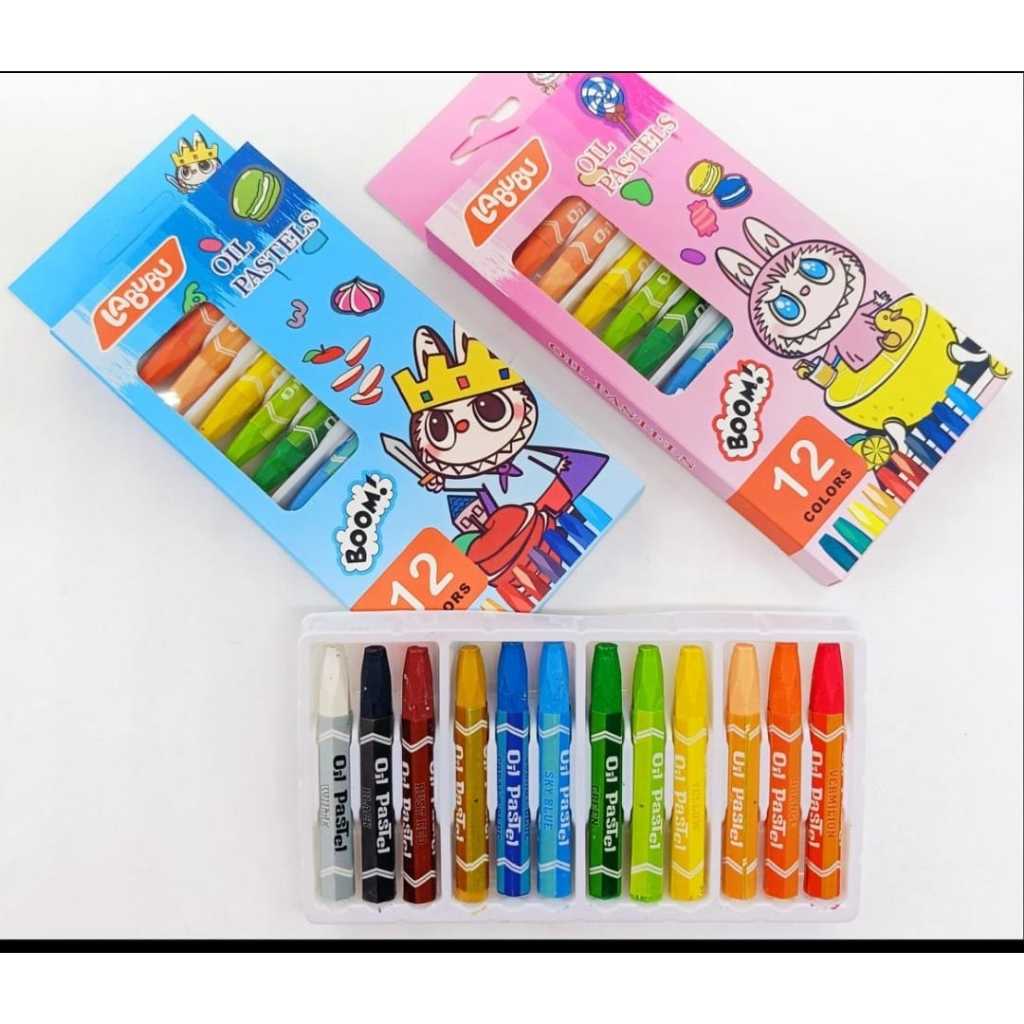 

oil pastel LABUBU boom 12 / 18 / 24 warna made in china kemasan dus crayon krayon