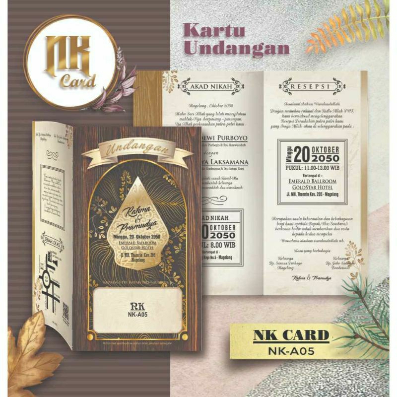 NK-A05 undangan pernikahan murah dan unik