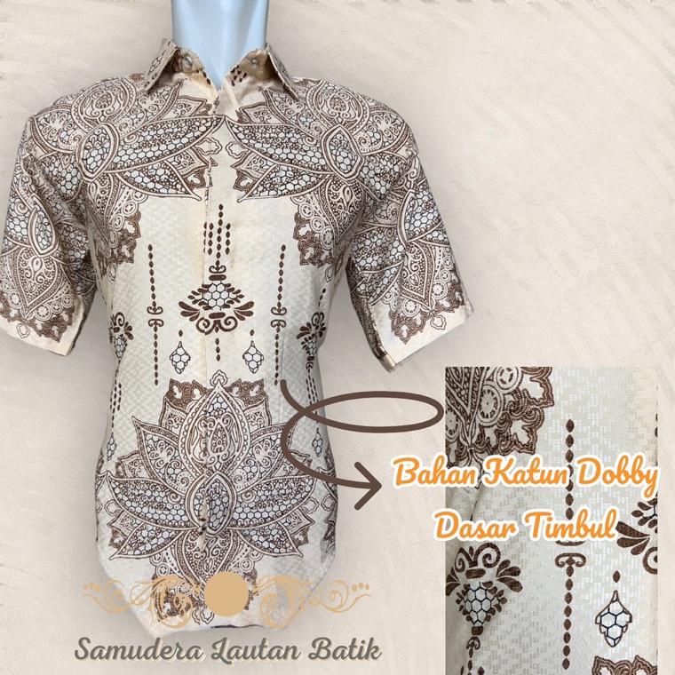 KODE X99R Batik Katun DOBBYBatik Couple KeluargaBatik Warna Coklat CreamBatik Warna Coksu CreamBatik