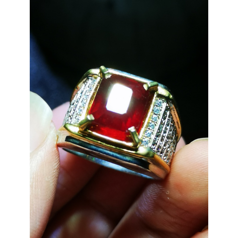 CINCIN BATU PERMATA NATURA RUBY PIGEON BLOOD MEMO CGL