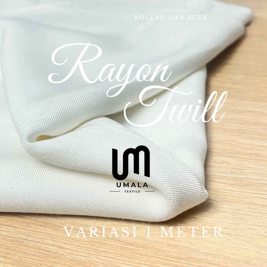 Kain Rayon Twill Premium Bahan Katun 1 Meter - Rayon Polos Cotton Lembut Adem Jatuh Tidak Berbulu Da