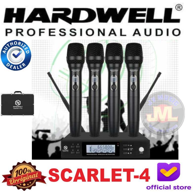 Hardwell Scarlet 4 Pro Four Channel Wireless Microphone Hardwell 4 channel