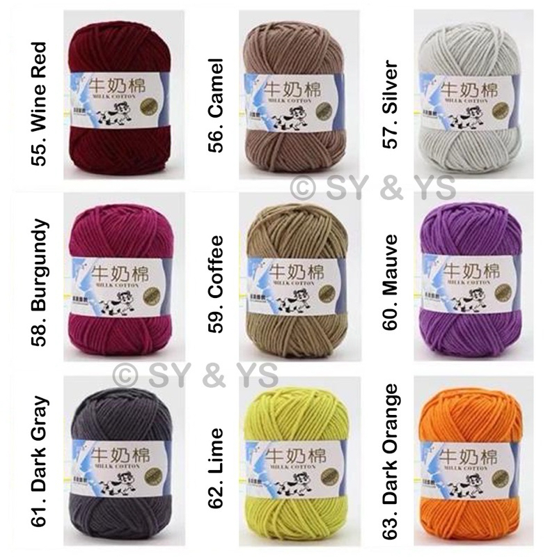 Benang Rajut Milk Cotton Yarn 59-67