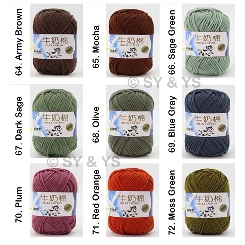 Benang Rajut Milk Cotton Yarn 68-77