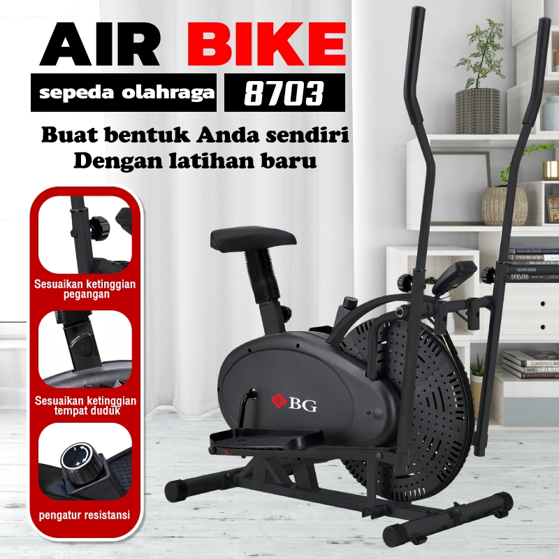 HTD Sport Sepeda Statis Orbitrack Platinum Elliptical Bike Sepeda Fitness Air Bike Model 8703