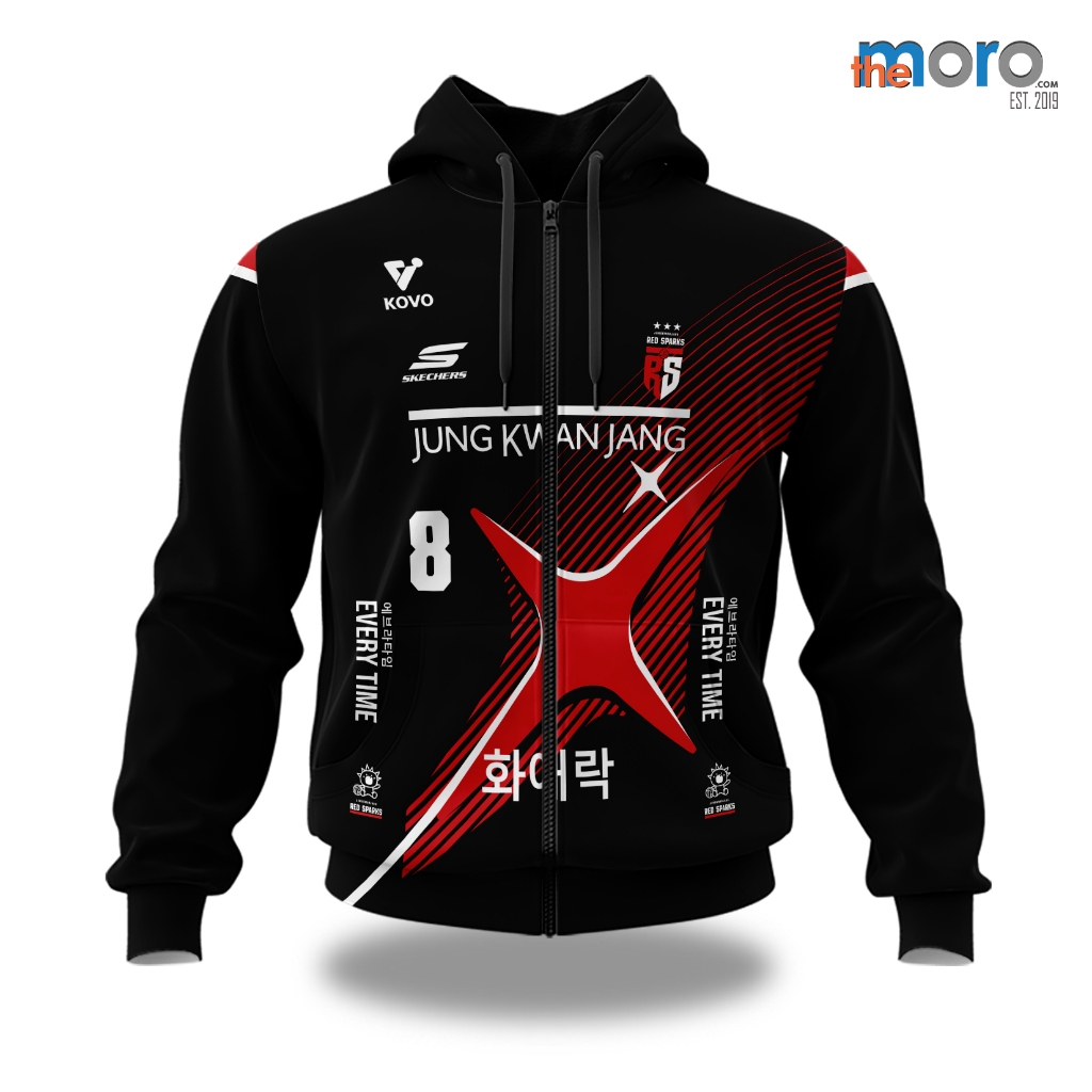 Jaket Hoodie JERSEY VOLI RED SPARKS 2024-2025 Pria & Wanita Dewasa | Printing Sublime