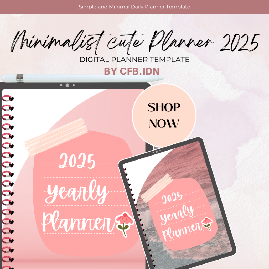 

Minimalist Cute Planner Digital Template 2025