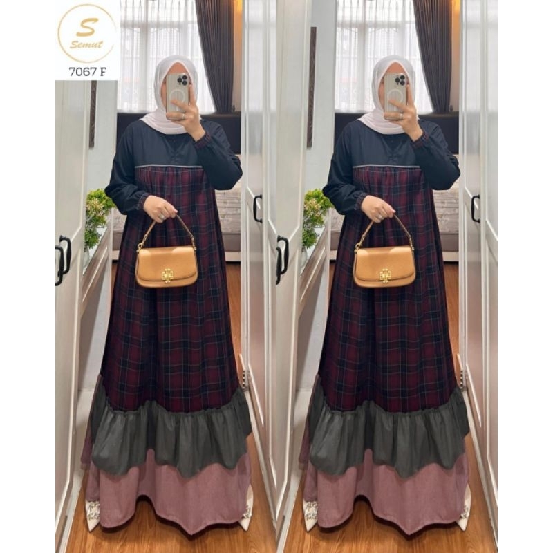 GAMIS KATUN KOMBINASI SYAINA BY S-MUT (NEW MOTIF)