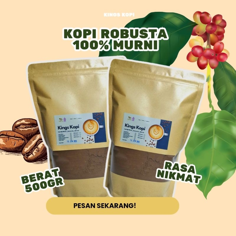 

Bubuk Kopi Robusta Murni Biji Kopi Robusta Rasa Sudah Terbukti Mantap Berat 500 gram