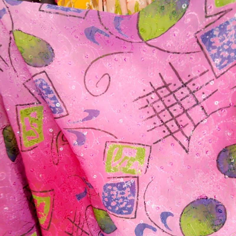 kain sifon motif bordir - kain sifon antik - kain antik - kain bordir - ajt