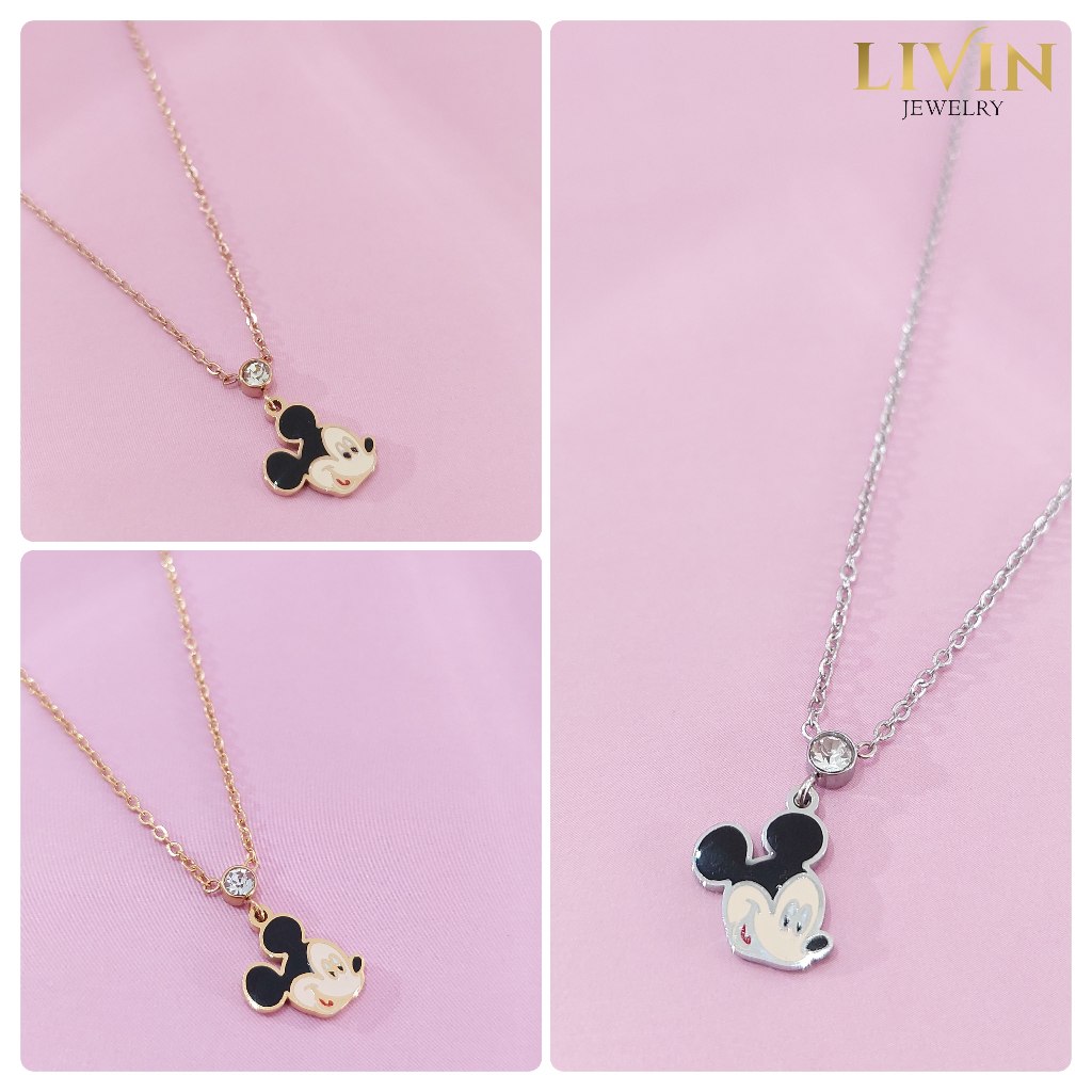 Kalung Titanium Anak Fashion Miki Mouse Anti Karat - KLT 517