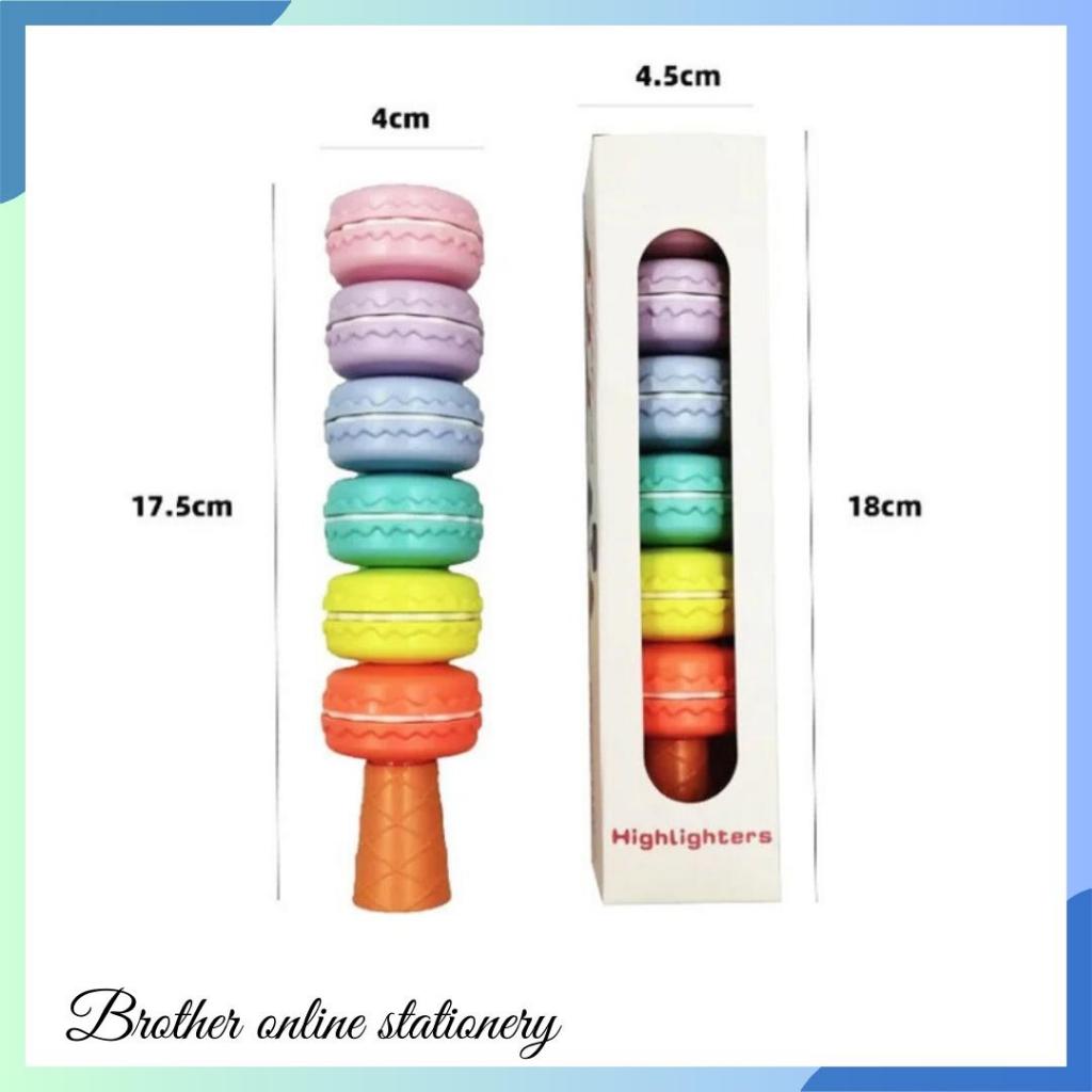 

BOS Highlighter 3D Set Isi 6 Macaron/Highlighter Susun/Highlighter Pastel