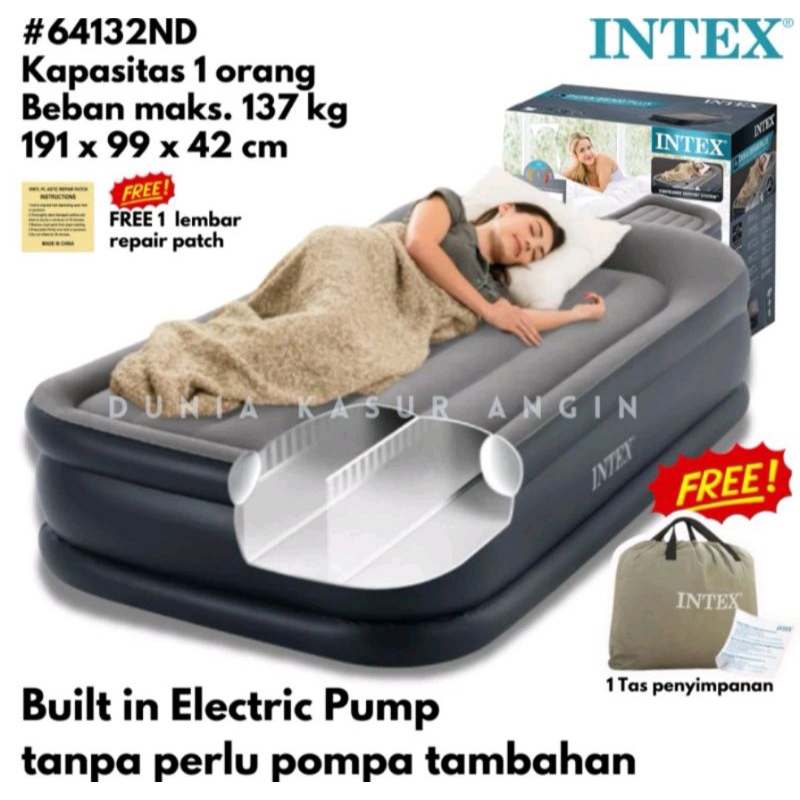 KASUR ANGIN Twin INTEX Durabeam Plus Pompa Otomatis