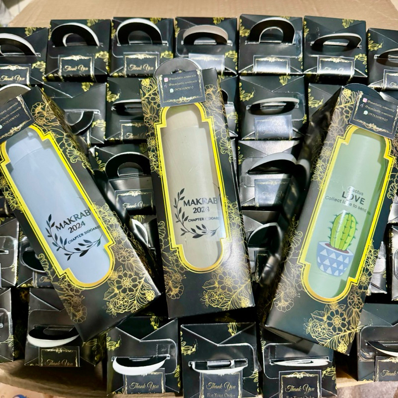 SOUVENIR PERNIKAHAN BOTOL KAKTUS + SABLON + KEMAS