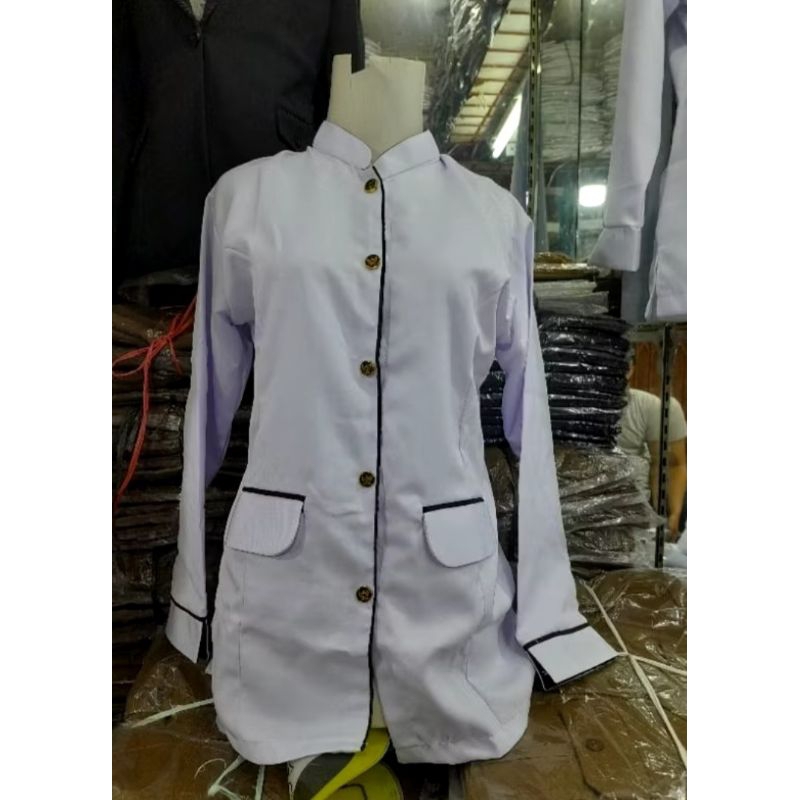 BAJU DINAS/KERJA ASN PUTIH HITAM KANCING GARUDA WANITA