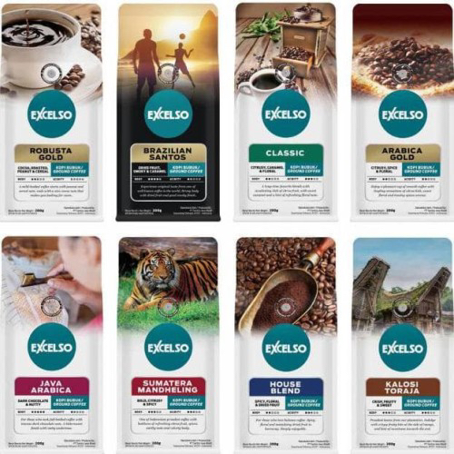 

Excelso kopi bubuk arabica gold / java arabica / robusta gold 200 gram