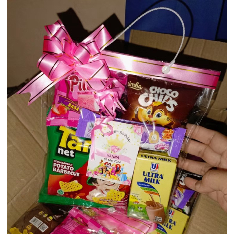 

BEST SELLER ( FREE CARD ) BINGKISAN SNACK KEMASAN ANAK PARCEL ULANG TAHUN